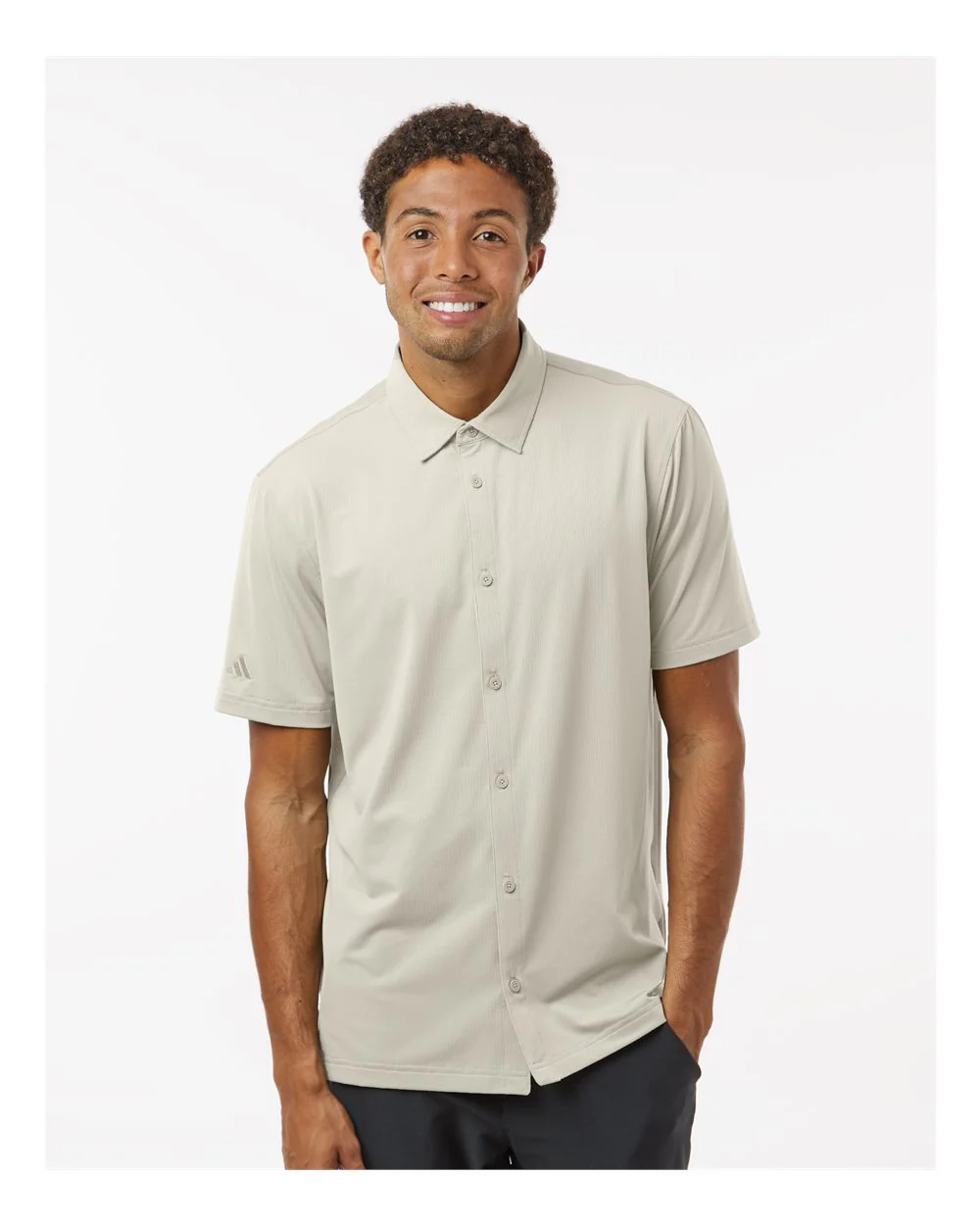 Adidas-A595-Button Down Short Sleeve Shirt - Image 5