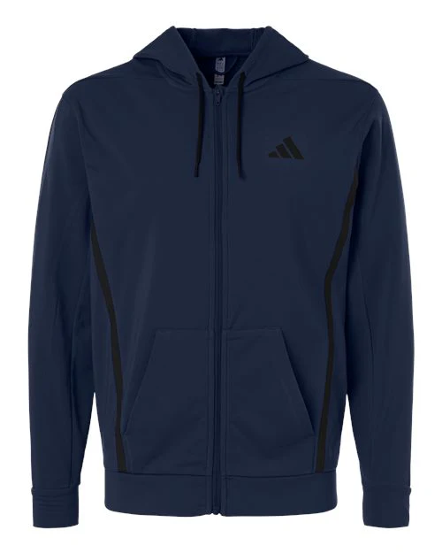 Adidas-AT208-Men's Game & Go Fleece Full-Zip Hooded Sweatshirt - Image 4