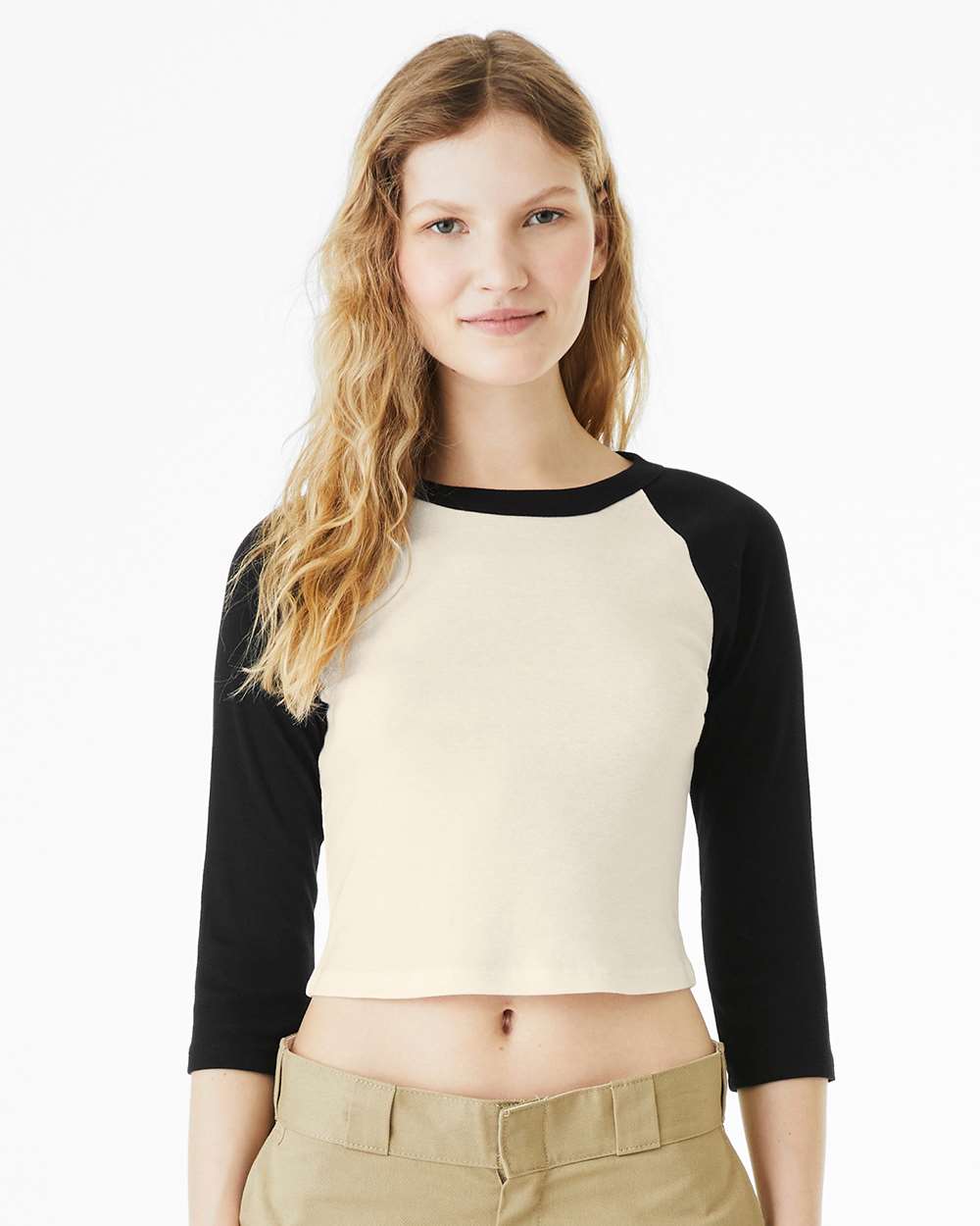 BELLA + CANVAS-1200-Women's Micro Rib 3/4 Raglan Sleeve Baby Tee - Image 11