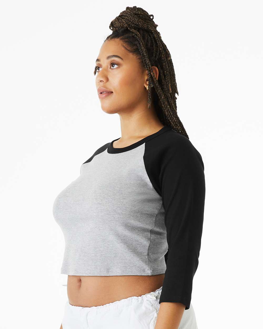 BELLA + CANVAS-1200-Women's Micro Rib 3/4 Raglan Sleeve Baby Tee - Image 6