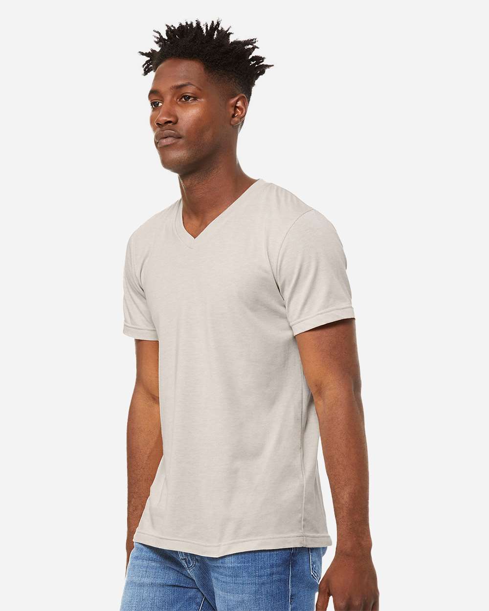 BELLA + CANVAS-3005CVC-Heather CVC V-Neck Tee - Image 27