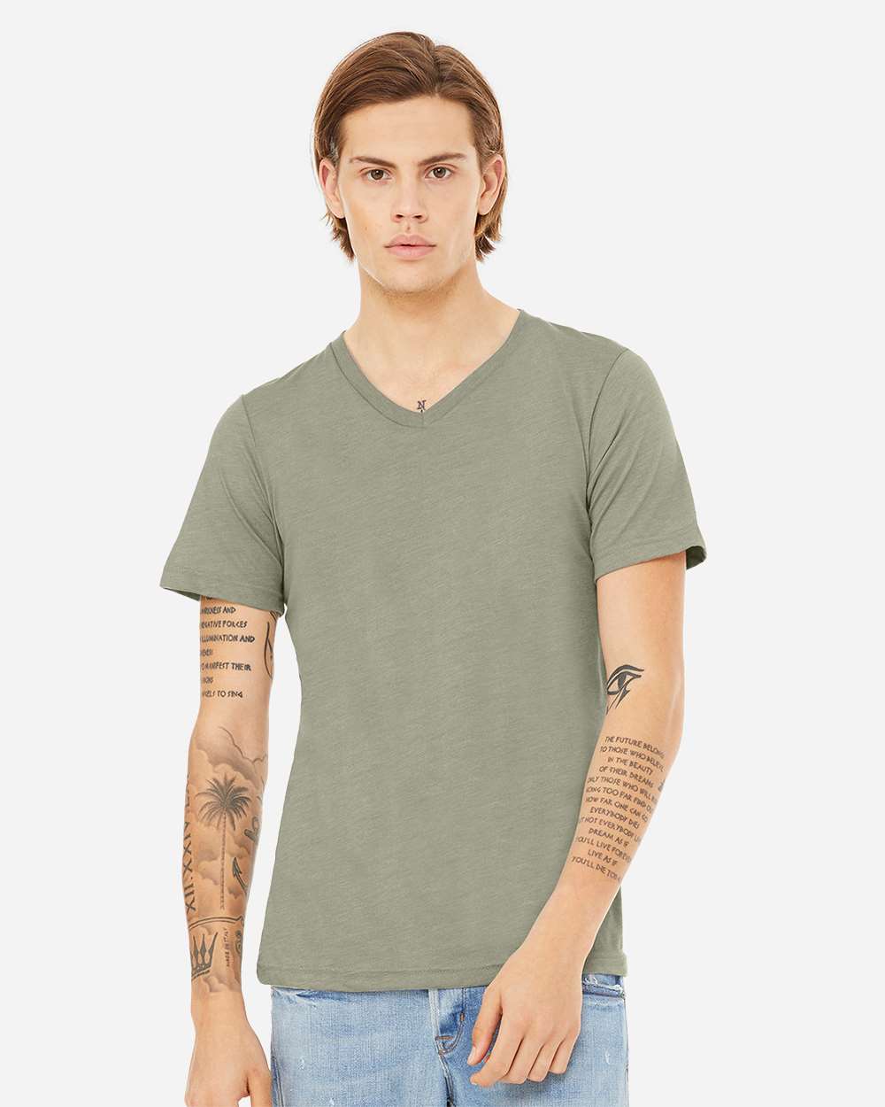 BELLA + CANVAS-3005CVC-Heather CVC V-Neck Tee - Image 59