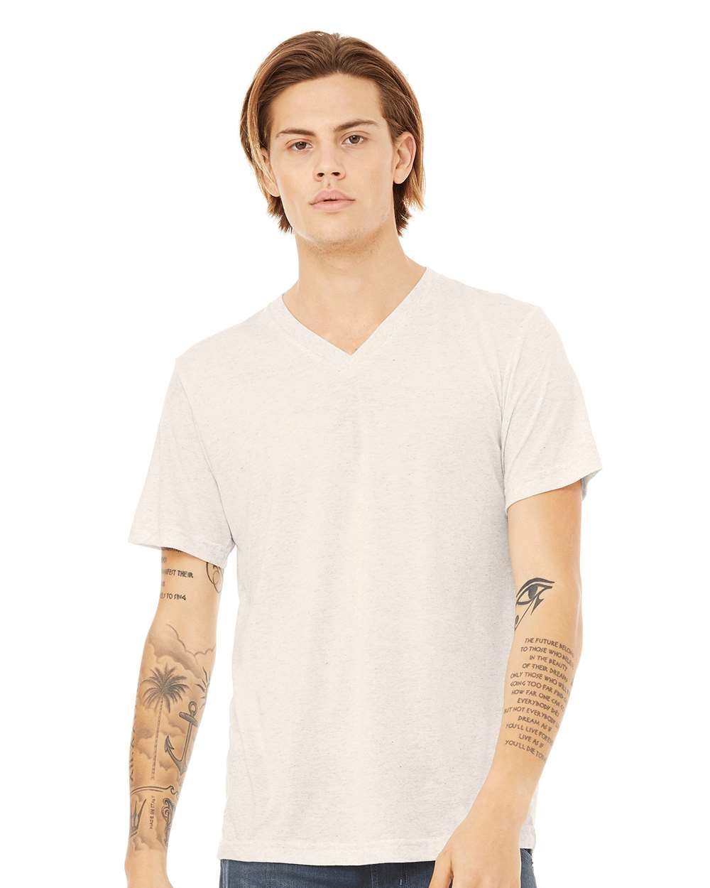 BELLA + CANVAS-3415-Triblend V-Neck Short Sleeve Tee - Image 48