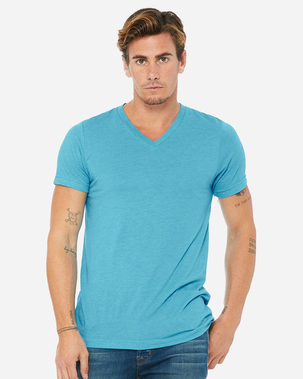 BELLA + CANVAS-3415-Triblend V-Neck Short Sleeve Tee - Image 5