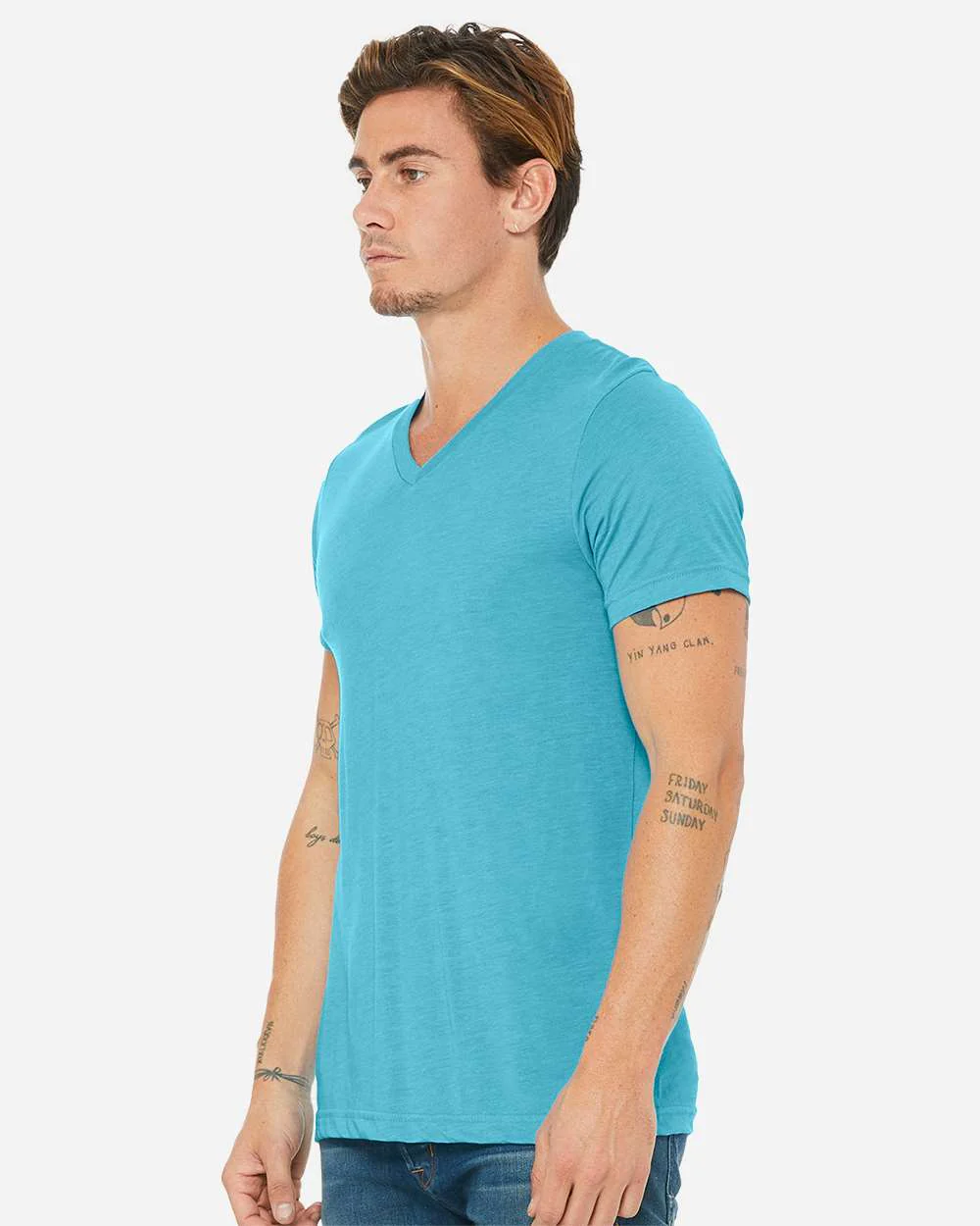 BELLA + CANVAS-3415-Triblend V-Neck Short Sleeve Tee - Image 6