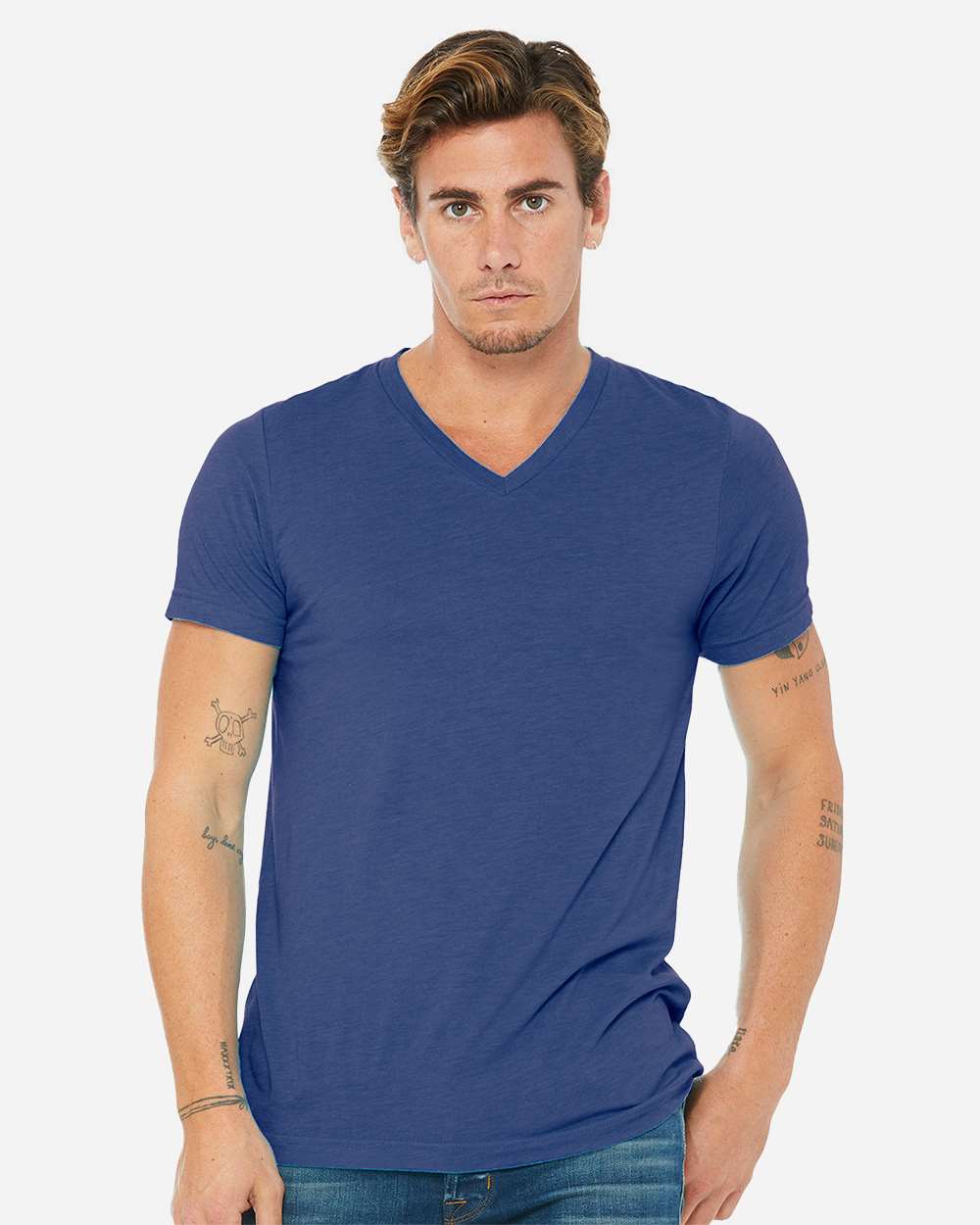 BELLA + CANVAS-3415-Triblend V-Neck Short Sleeve Tee - Image 80