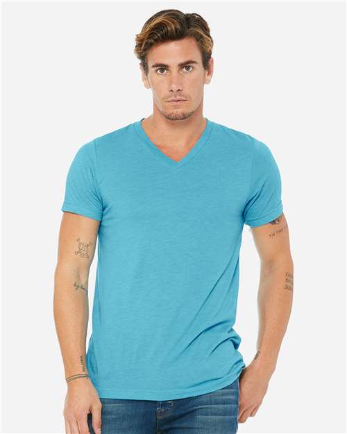 BELLA + CANVAS-3415-Triblend V-Neck Short Sleeve Tee - Image 93