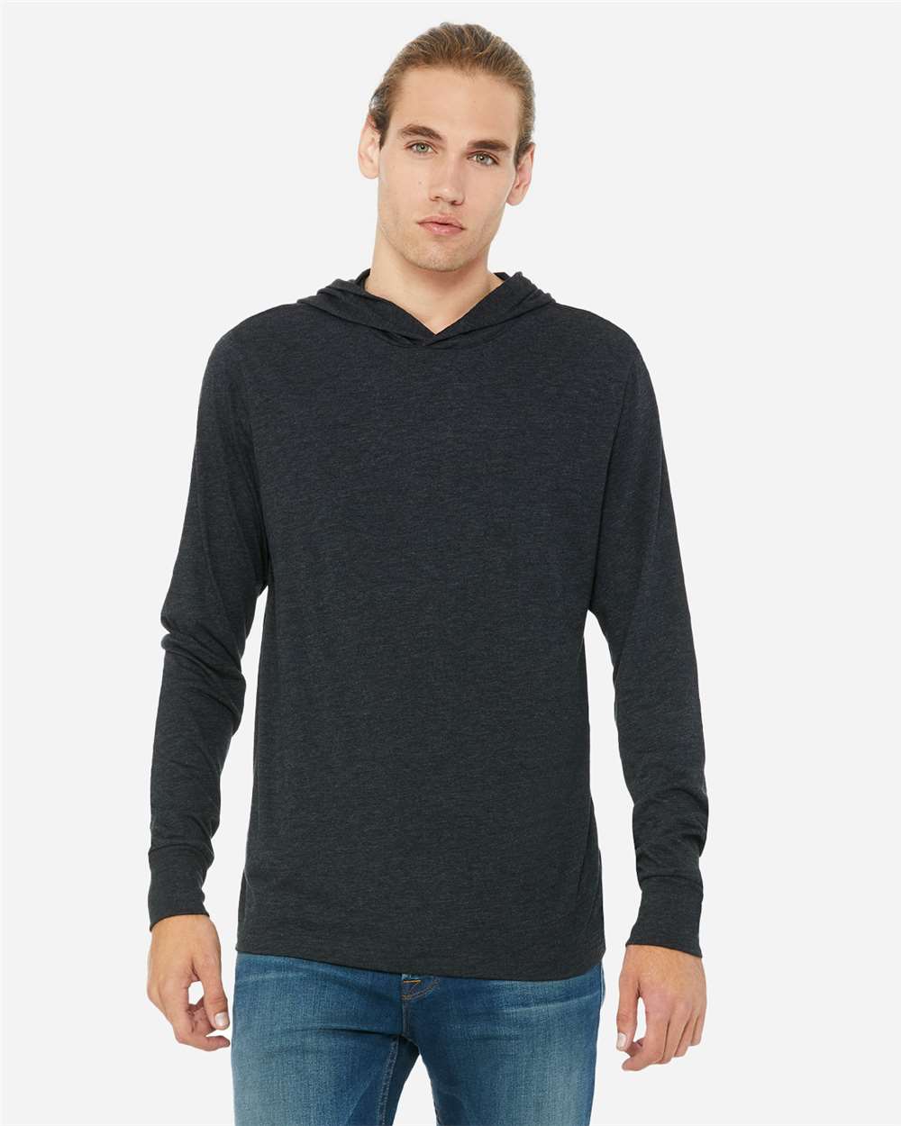 BELLA + CANVAS-3512-Jersey Hooded Long Sleeve Tee - Image 8