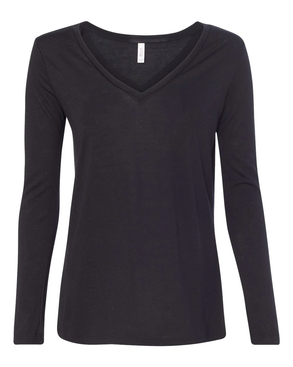 BELLA + CANVAS-8855-Women's Flowy Long Sleeve V-Neck Tee - Image 4