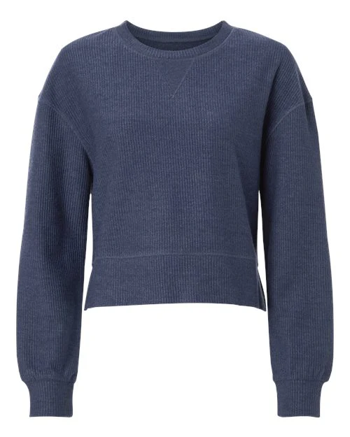 Boxercraft-BW5102-Women's Ribbed Knit Cropped Boxy Crew - Image 4