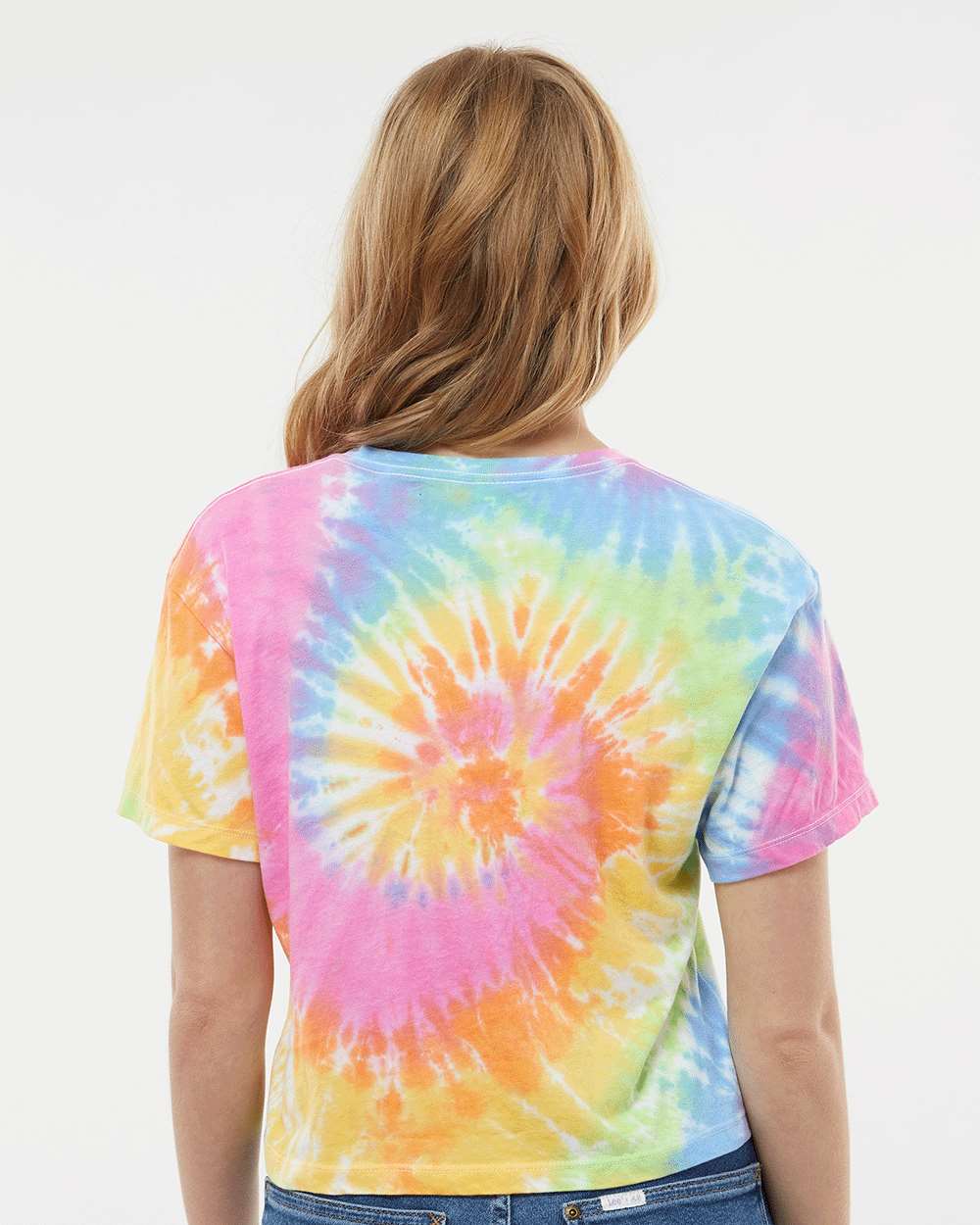 Colortone-1050-Women's Tie-Dyed Crop T-Shirt - Image 19