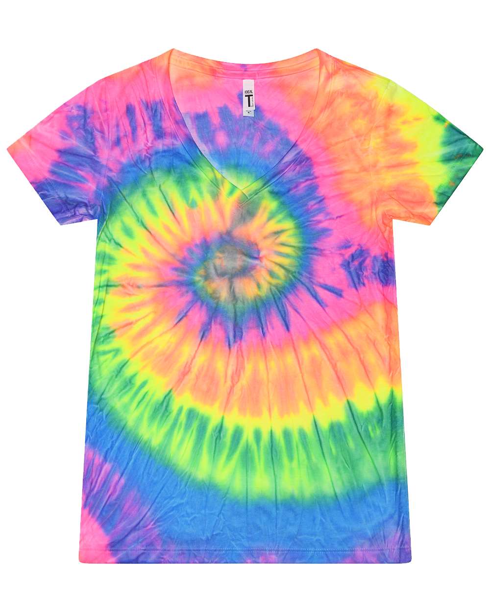 Colortone-1075-Women's Tie-Dyed V-Neck T-Shirt - Image 4