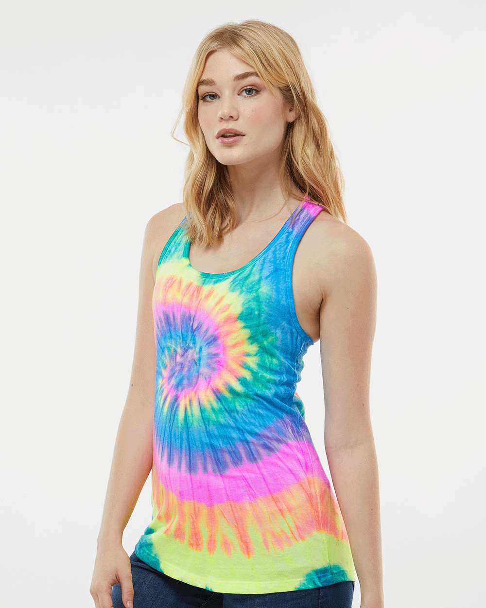 Colortone-3400-Women's Tie-Dyed Racerback Tank Top - Image 30
