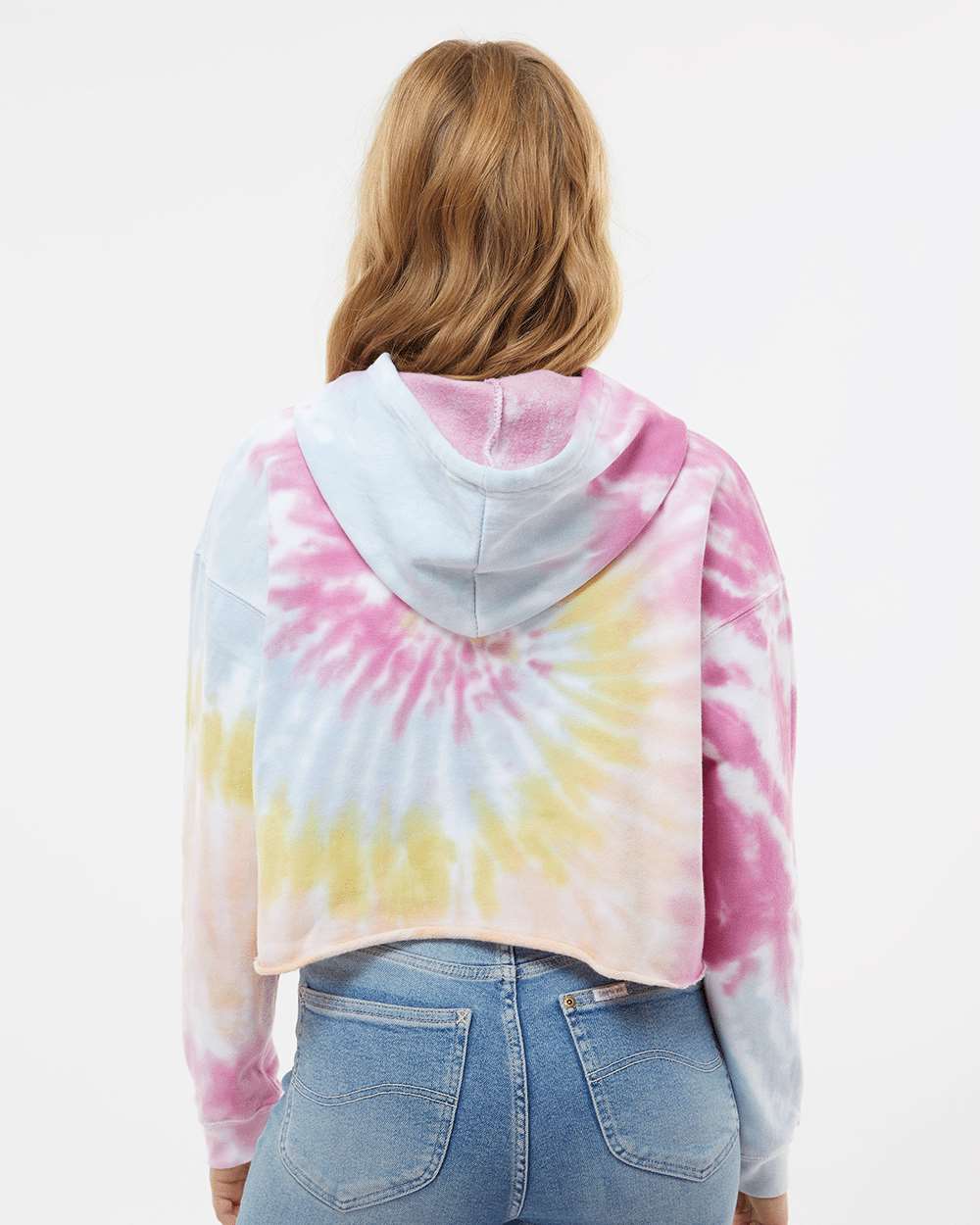 Colortone-8333-Women's Tie-Dyed Crop Hooded Sweatshirt - Image 13