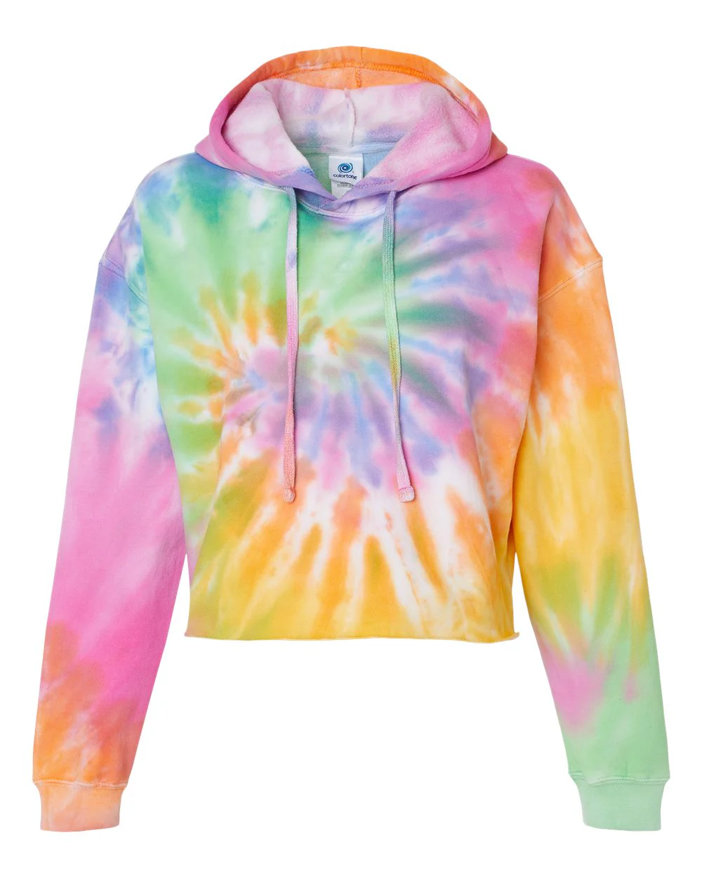 Colortone-8333-Women's Tie-Dyed Crop Hooded Sweatshirt - Image 14