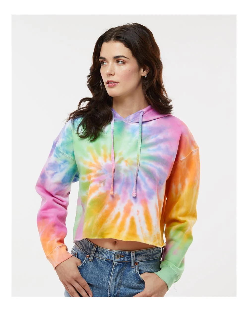 Colortone-8333-Women's Tie-Dyed Crop Hooded Sweatshirt - Image 17