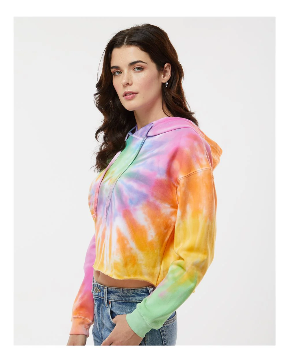 Colortone-8333-Women's Tie-Dyed Crop Hooded Sweatshirt - Image 18