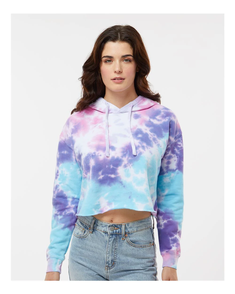 Colortone-8333-Women's Tie-Dyed Crop Hooded Sweatshirt - Image 5