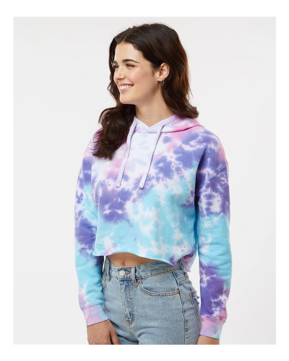 Colortone-8333-Women's Tie-Dyed Crop Hooded Sweatshirt - Image 6