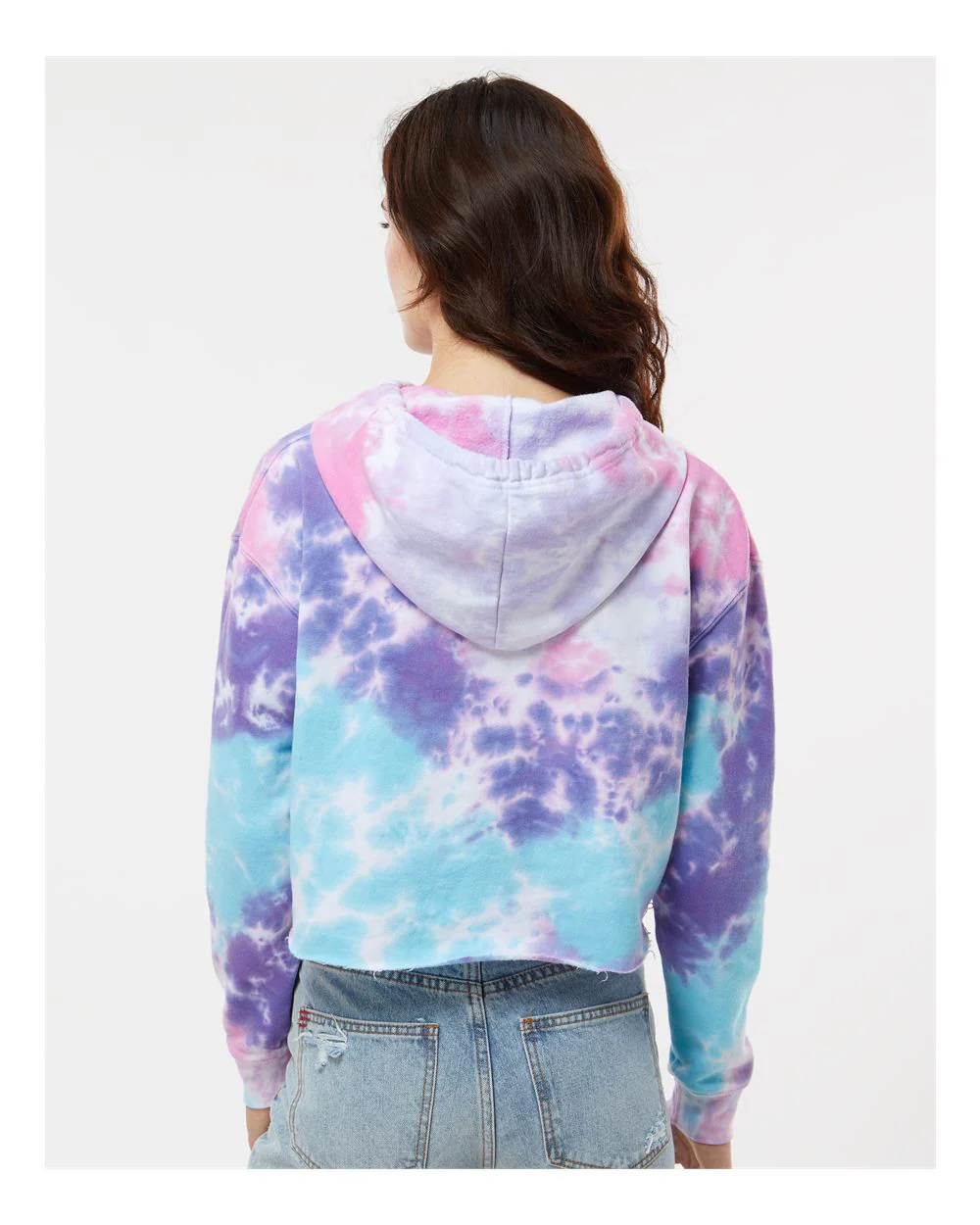 Colortone-8333-Women's Tie-Dyed Crop Hooded Sweatshirt - Image 7