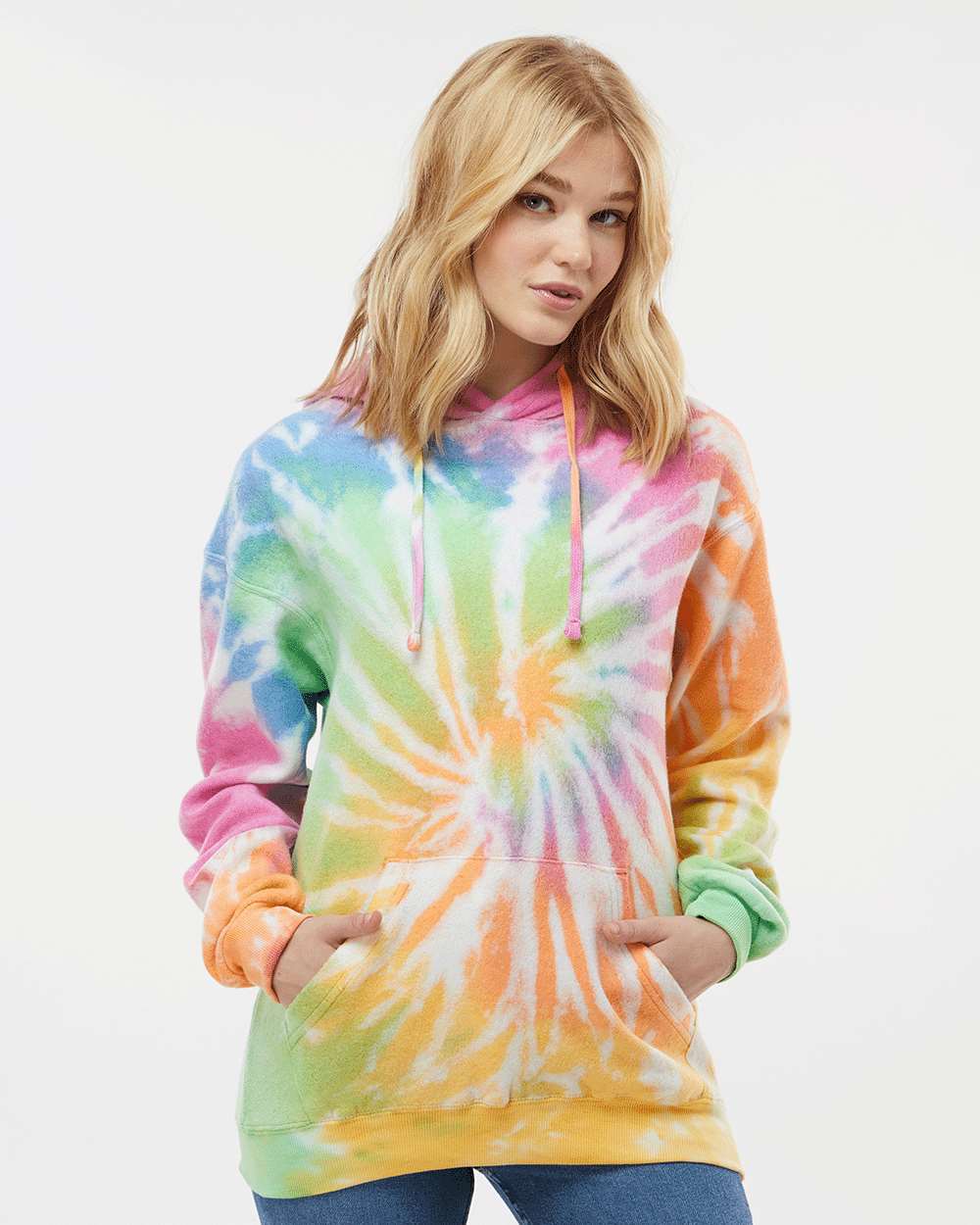 Colortone-8600-Tie-Dyed Cloud Fleece Hooded Sweatshirt - Image 5