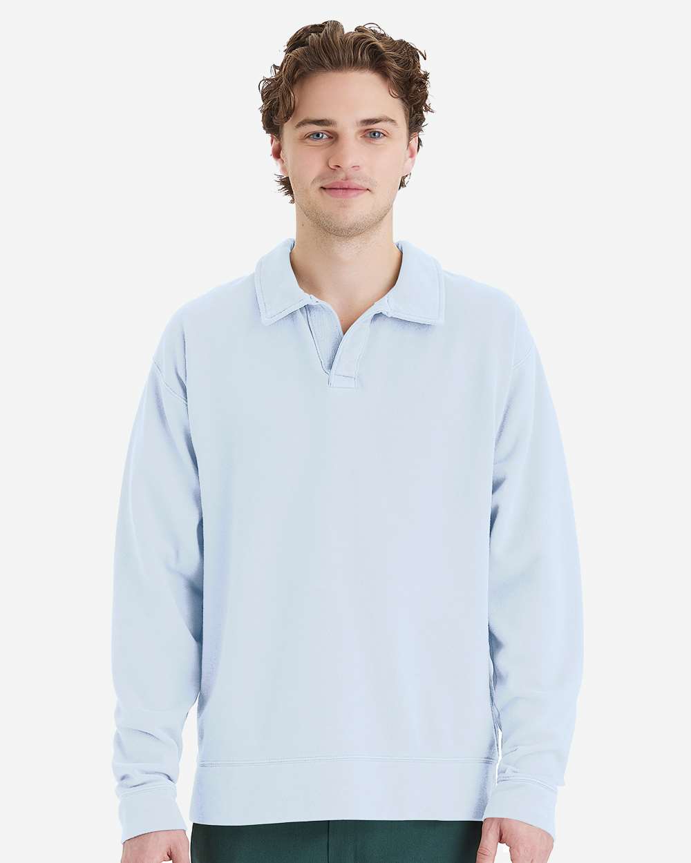 ComfortWash by Hanes-GDH490-Garment-Dyed Polo Collar Sweatshirt - Image 38