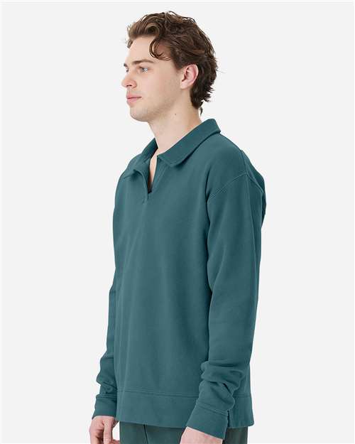 ComfortWash by Hanes-GDH490-Garment-Dyed Polo Collar Sweatshirt - Image 43
