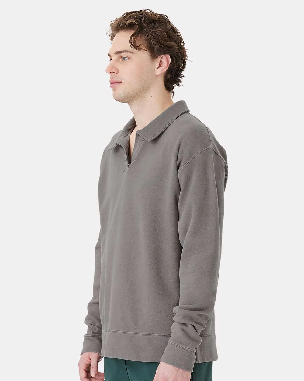 ComfortWash by Hanes-GDH490-Garment-Dyed Polo Collar Sweatshirt - Image 9