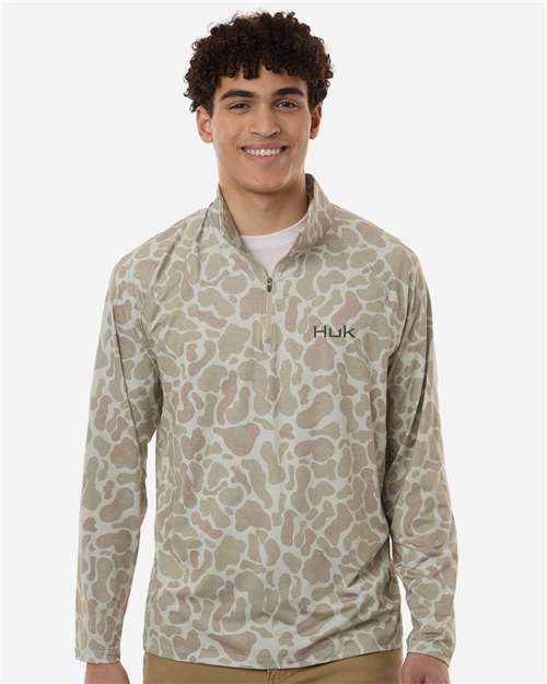 HUK-H1200720-Men's Airweight KC Printed Quarter-Zip Pullover - Image 4