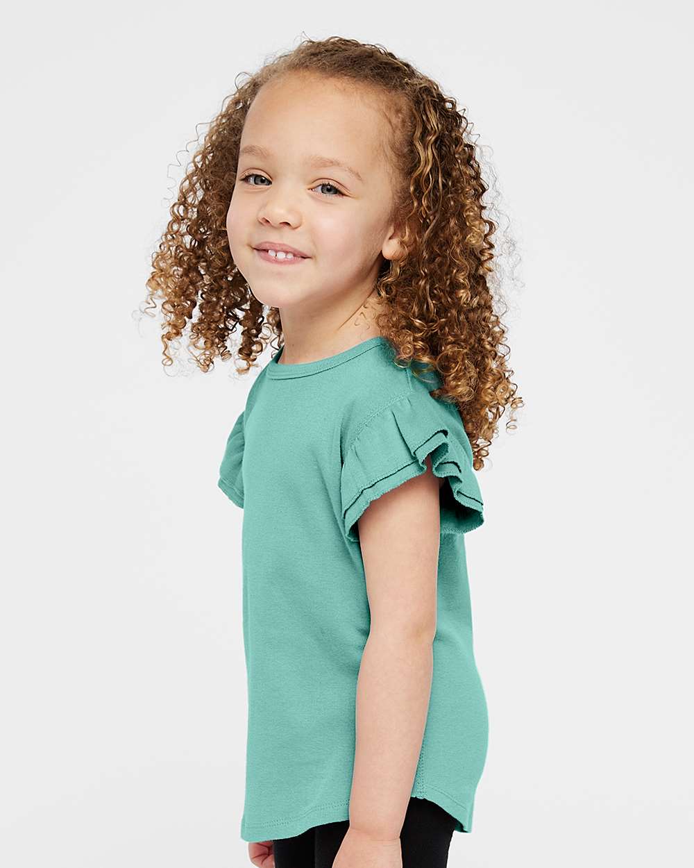 Rabbit Skins-3339-Toddler Flutter Sleeve Tee - Image 24