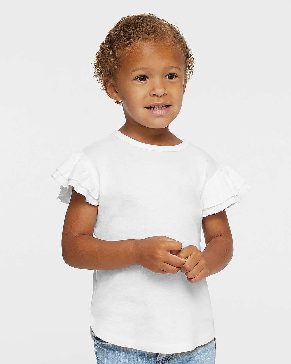 Rabbit Skins-3339-Toddler Flutter Sleeve Tee - Image 29