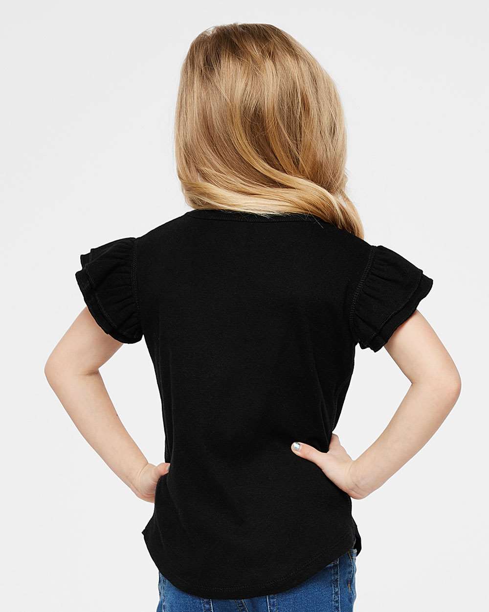 Rabbit Skins-3339-Toddler Flutter Sleeve Tee - Image 7