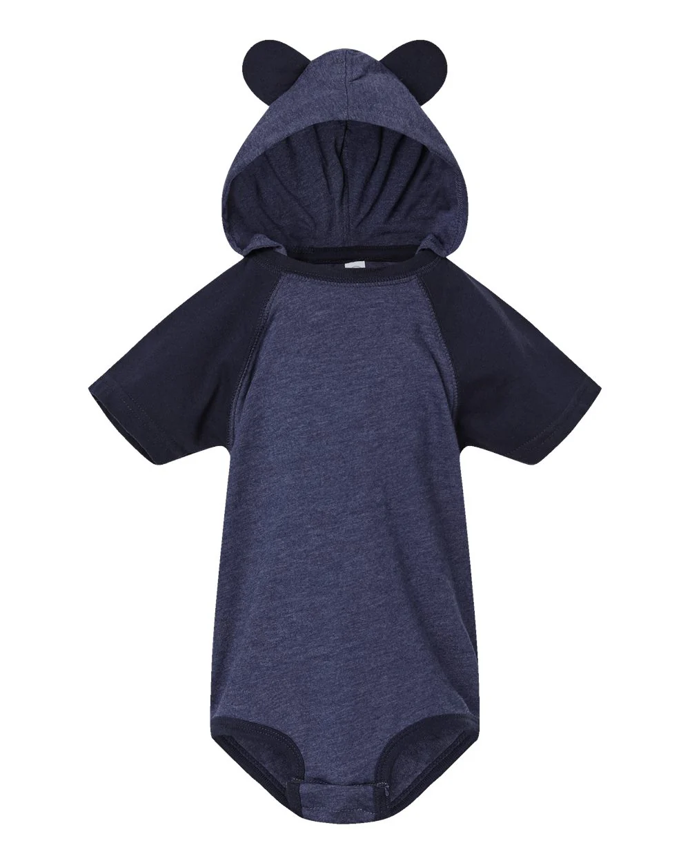 Rabbit Skins-4417-Fine Jersey Infant Short Sleeve Raglan Bodysuit with Hood & Ears - Image 14