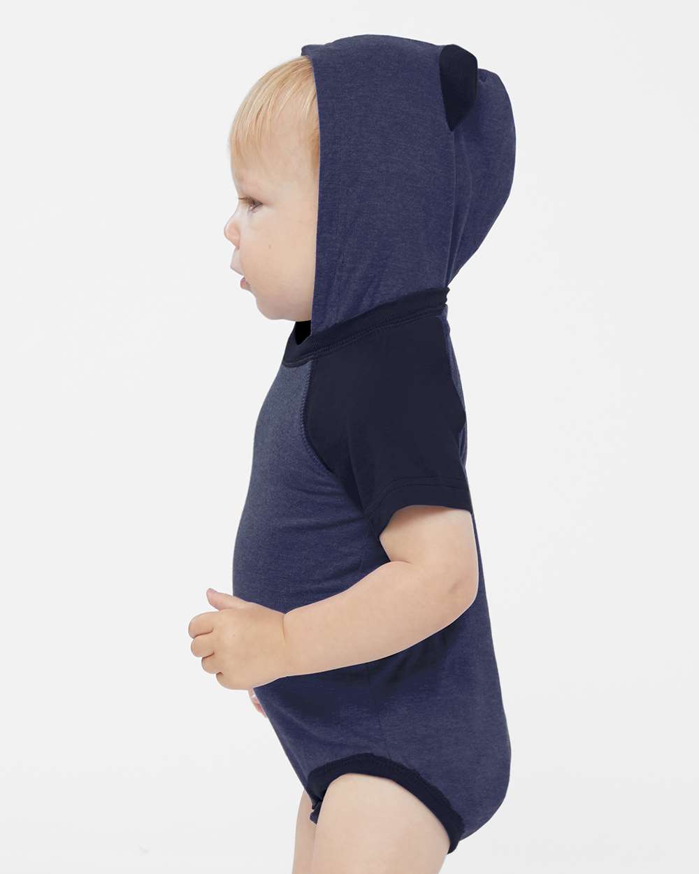 Rabbit Skins-4417-Fine Jersey Infant Short Sleeve Raglan Bodysuit with Hood & Ears - Image 18