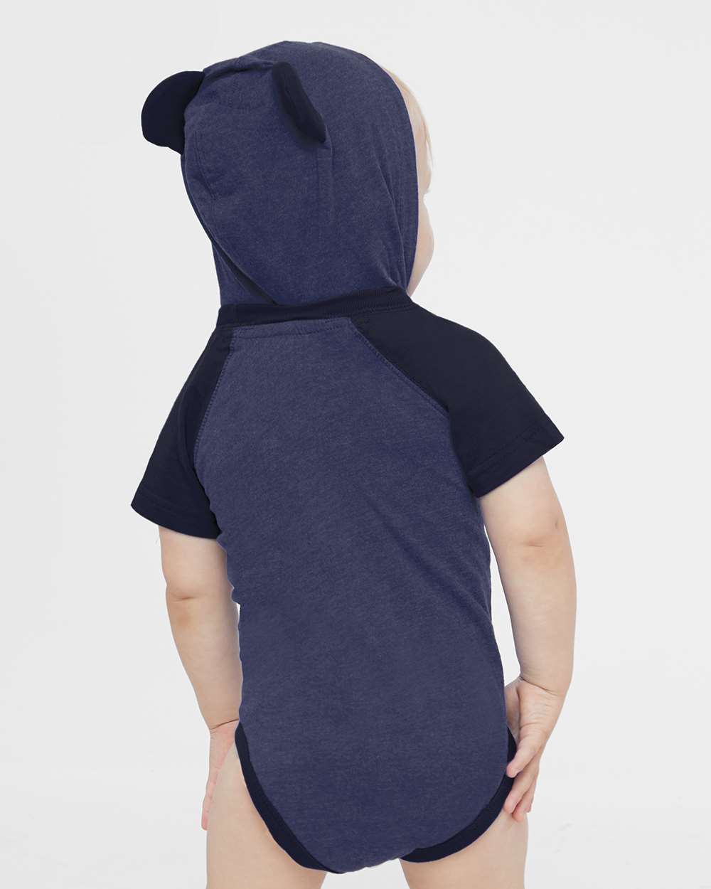 Rabbit Skins-4417-Fine Jersey Infant Short Sleeve Raglan Bodysuit with Hood & Ears - Image 19