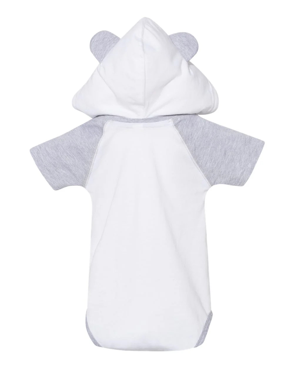 Rabbit Skins-4417-Fine Jersey Infant Short Sleeve Raglan Bodysuit with Hood & Ears - Image 3