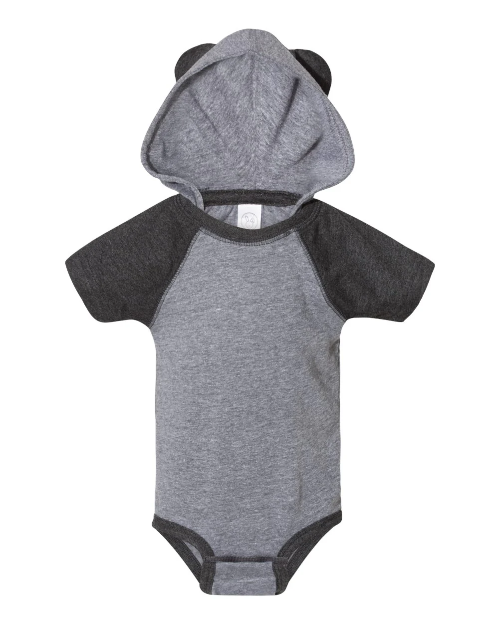 Rabbit Skins-4417-Fine Jersey Infant Short Sleeve Raglan Bodysuit with Hood & Ears - Image 8
