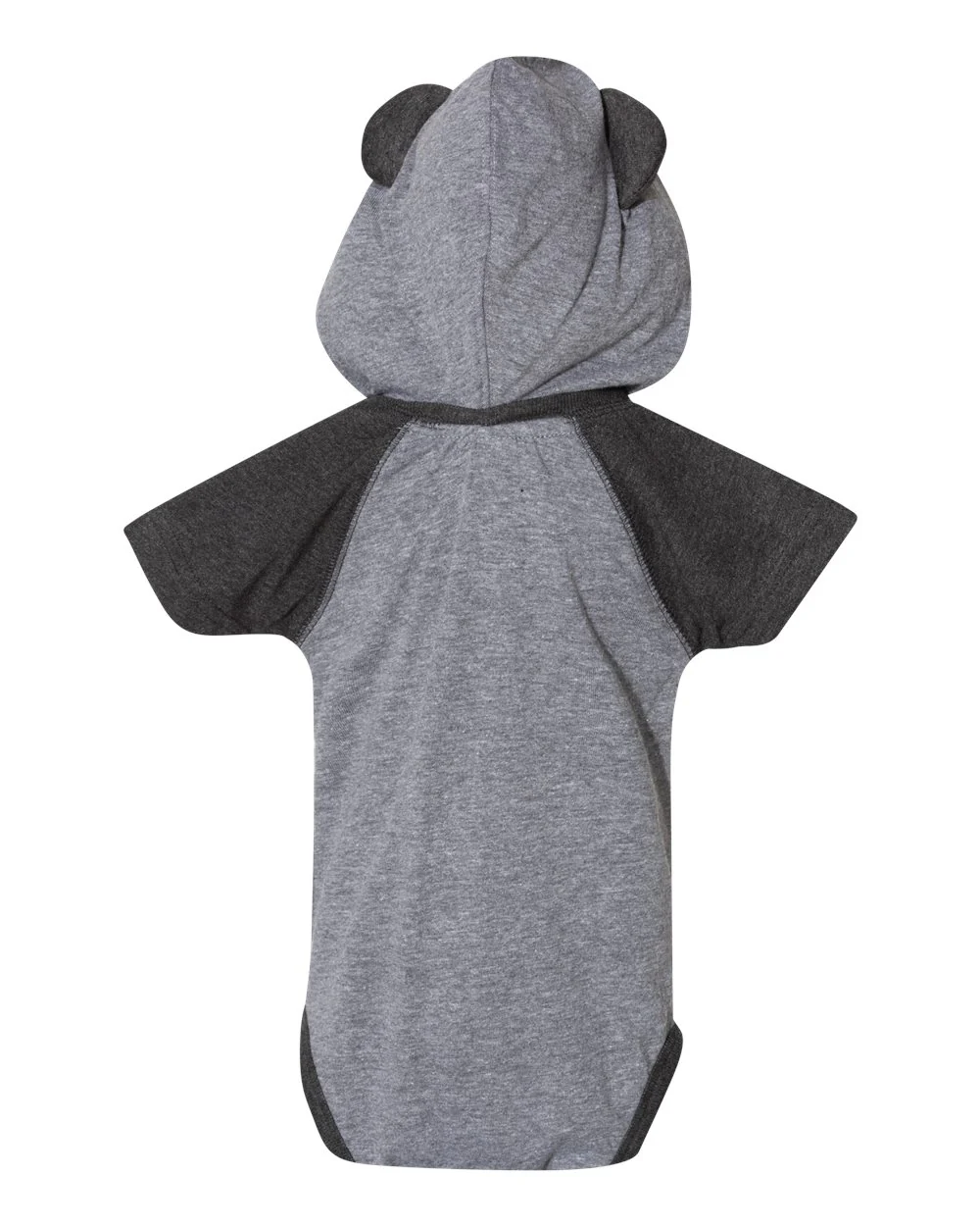 Rabbit Skins-4417-Fine Jersey Infant Short Sleeve Raglan Bodysuit with Hood & Ears - Image 9