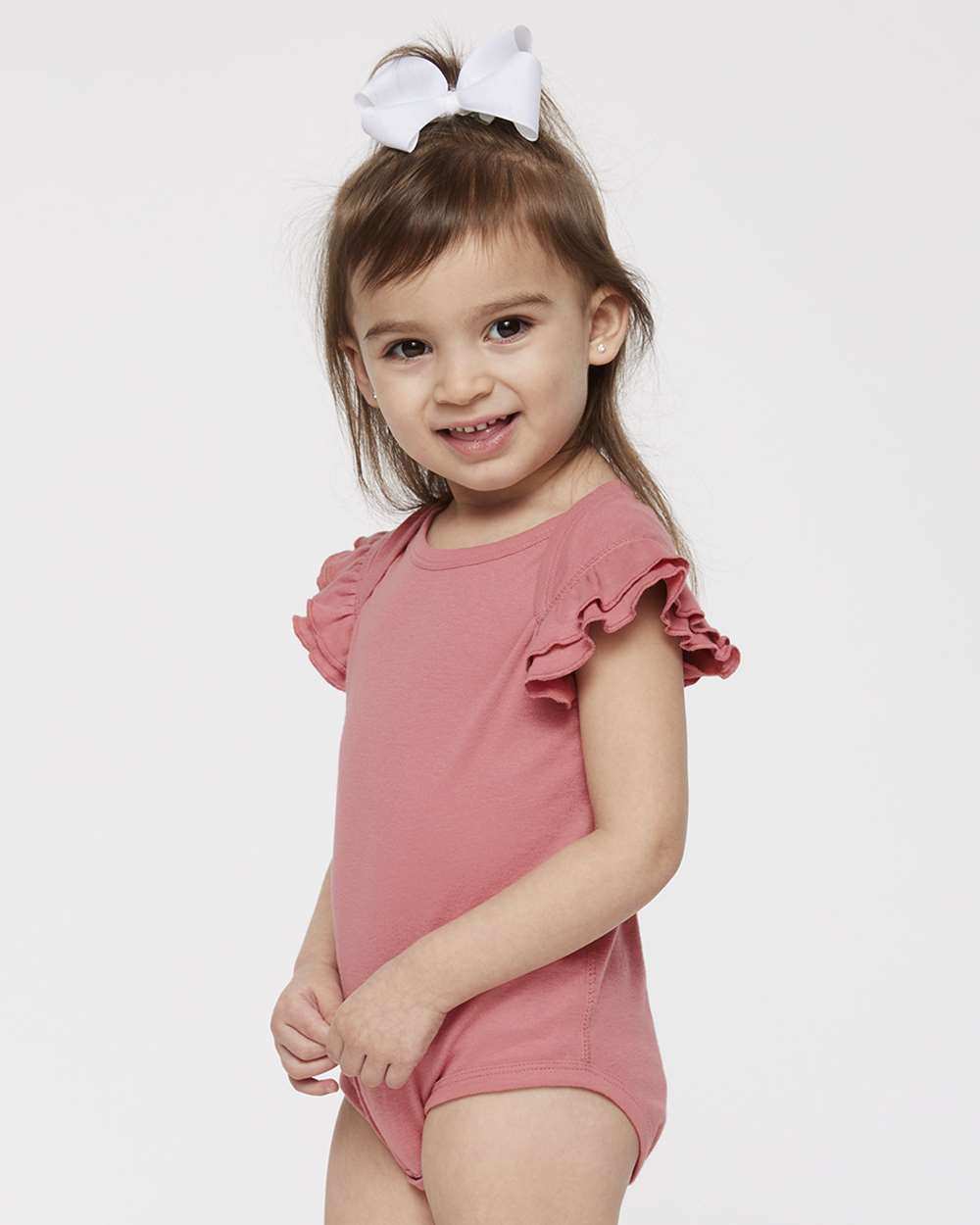 Rabbit Skins-4439-Infant Flutter Sleeve Baby Rib Bodysuit - Image 18