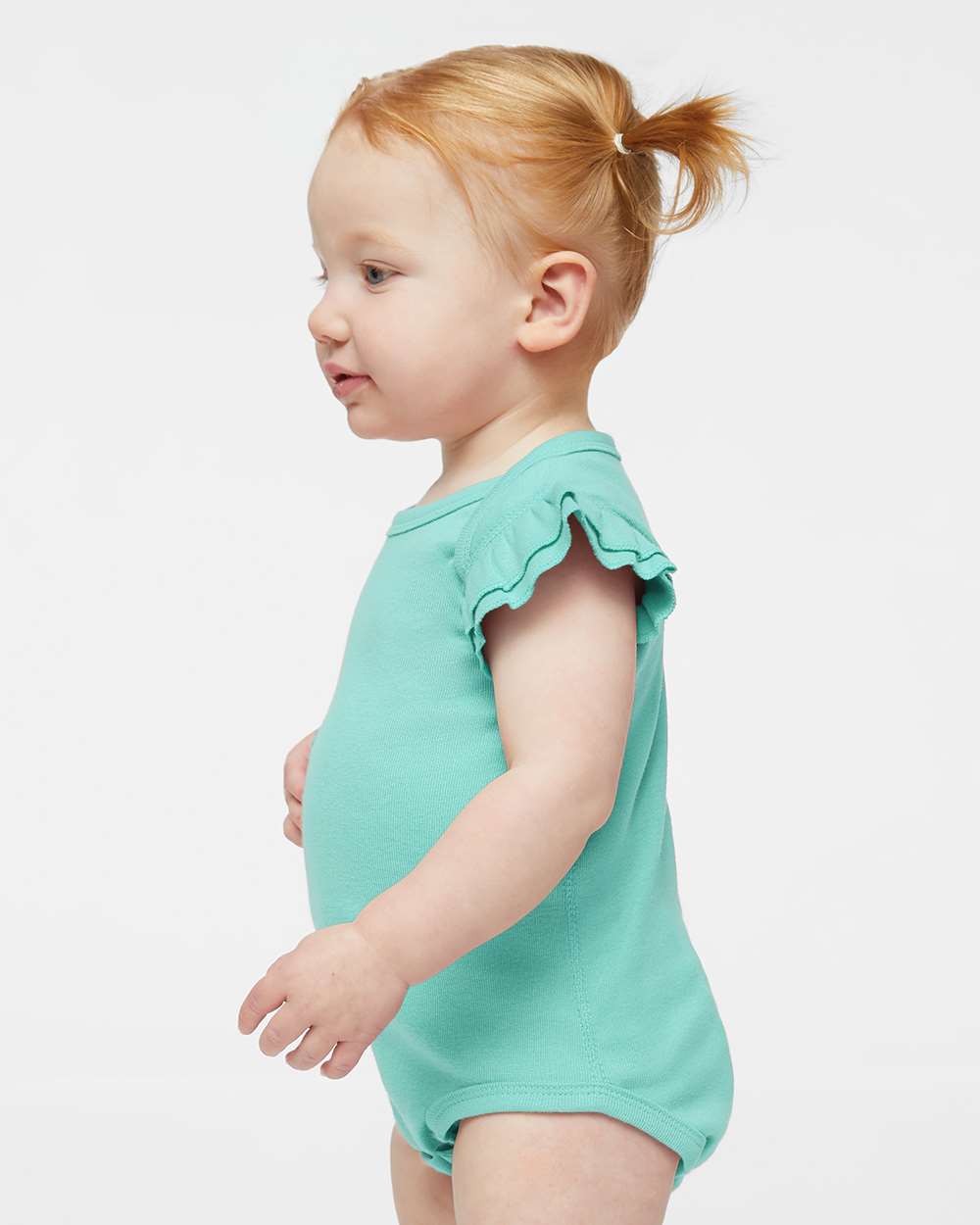 Rabbit Skins-4439-Infant Flutter Sleeve Baby Rib Bodysuit - Image 24