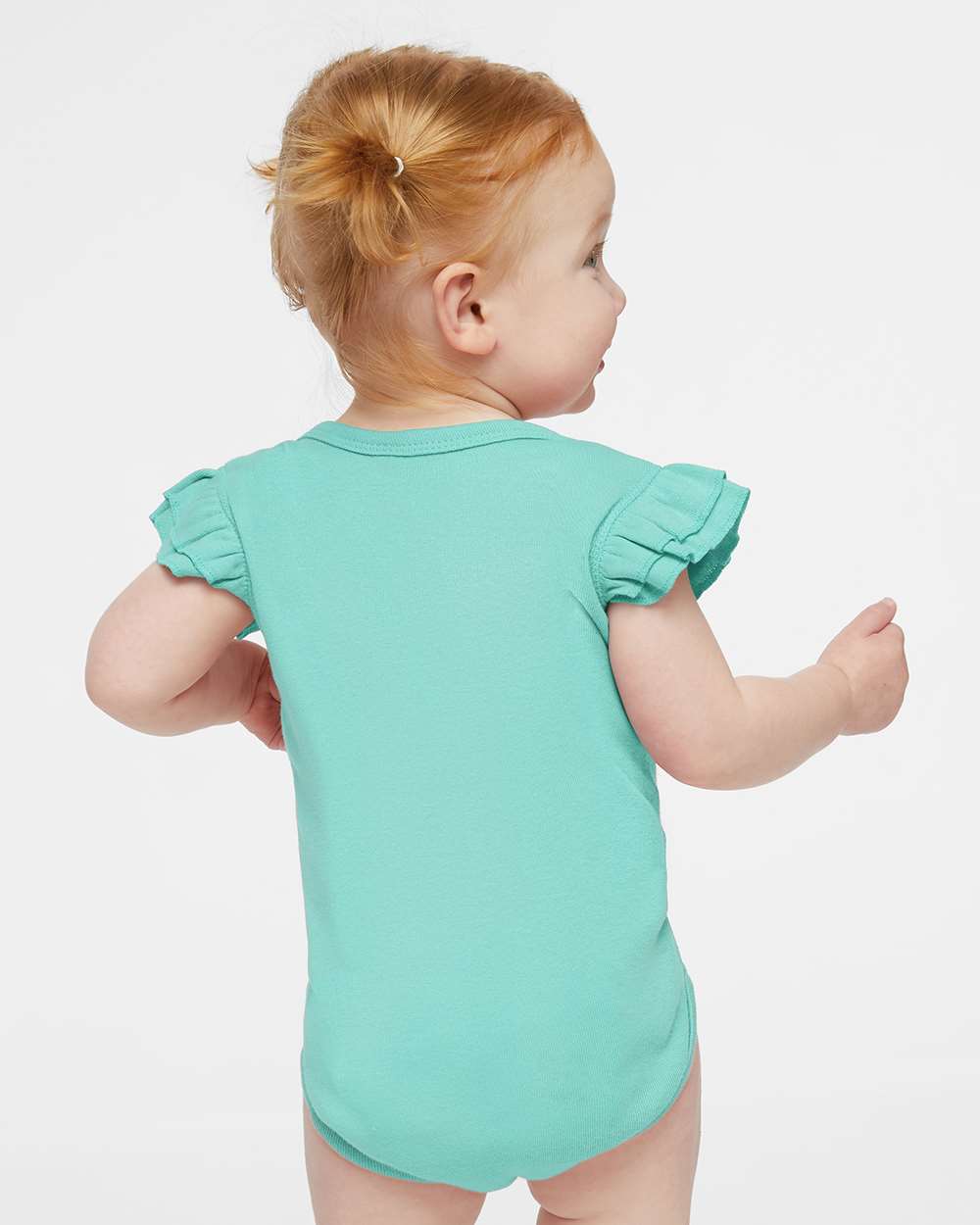 Rabbit Skins-4439-Infant Flutter Sleeve Baby Rib Bodysuit - Image 25